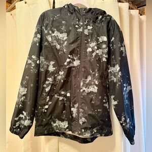 Men’s The North Face All Weather Hooded Rain Jacket - Black with White Pattern